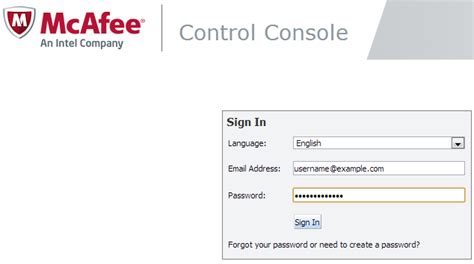 mcafee console control.